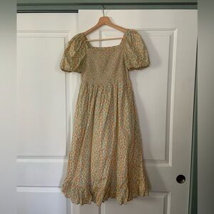 Jcrew peach dress | smocked dress | cotton dress